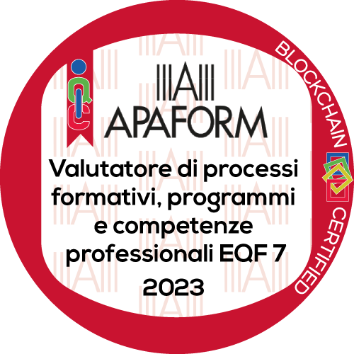 Valutatore di processi formativi, programmi e competenze professionali livello EQF 7 stimato da APAFORM